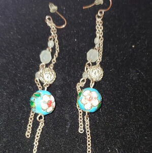 Venetian‎ Glass Bead vintage earrings